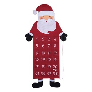 Transpac Fabric 38.58 in. Multicolor Christmas Santa Calendar - 1 of 4