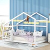 NicBex Twin Size Wood Montessori Bed with Shelf,Floor Bed with House Roof Frame,Modern Toddler Bed for Bedroom,White - 4 of 4