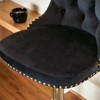Mshliw Set of 2 Adjustable Swivel Velvet Barstools with Backrest, Tufted Upholstered Counter Chairs with Gold Base for Kitchen Island and Home Bar - 3 of 4