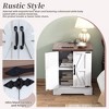 VYNXARIA Farmhouse End Table with Charging Station. Adjustable Shelf, 19.6"W Versatile Walnut Sofa Side Table for Bedroom, Living Room,White - 4 of 4
