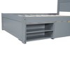 CAVINAS Twin Size Platform Bed Modern Wooden Bed Frame with Drawer and 2 Removable Double-Layer Storage Shelves for Bedroom - 4 of 4
