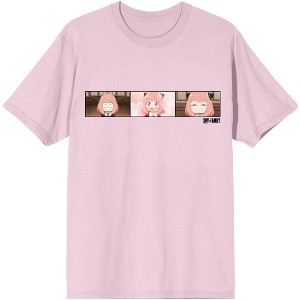 Spy x Family Anya Different Expressions Screengrab Panels Adult Pink T-Shirt - 1 of 2