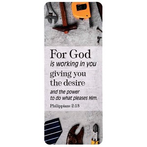 Dicksons BKM-BC101 Working in You Giving You The Desire and The Power to Do What Pleases Him Grey 6.5 x 2.75 Paper Durable Laminated Bookcard - 1 of 2