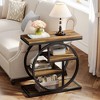 ORRD Industrial 4-Tier Narrow End Table, Rustic Brown Side Table with Black Metal Frame, Slim Sofa Side Table & Nightstand for Small Spaces - 3 of 4
