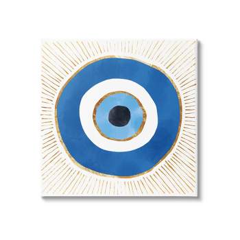 Stupell Evil Eye Symbol Striped Rays Gallery Wrapped Canvas Wall Art