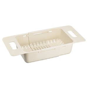 Unique Bargains Extendable Over the Sink Strainer Fruit Vegetable Wash Basket Adjustable Colander for Kitchen Plastic - 1 of 4