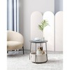 Vasagle Round Coffee Table Gray: 19.7" High, Criss Cross Steel Base, Particle Board Top, Assembly Required - 2 of 3