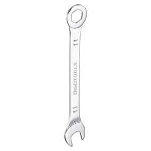 Unique Bargains CR-V Chrome Plated 6-Point Ended Box 15 Degree Offset Open End Metric Thin Combination Wrench - 1 of 4