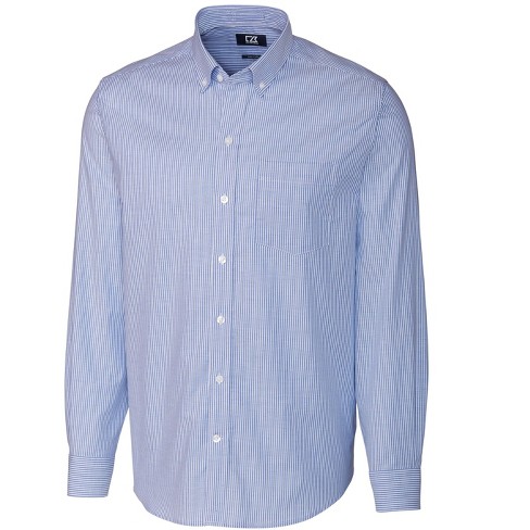 Cutter & Buck Stretch Oxford Stripe Mens Long Sleeve Dress Shirt - French  Blue - S : Target