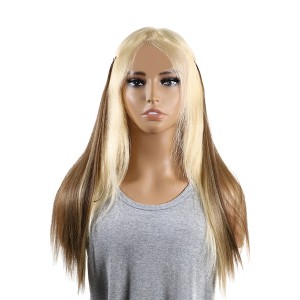 Unique Bargains Women's Straight Long Hair Hair Extensions High Temperature Fiber Mixed Light Brown 1 Pc - 1 of 3