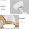 52 inch Indoor Ceiling Fan with Intergrated LED - Matte White with Antique Brown Wood Grain Blade,White+Walnut - 4 of 4