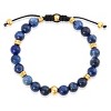 Crucible Men's Sodalite Stone and Gold Plated Steel Bead Adjustable Bracelet (8mm) - 2 of 4