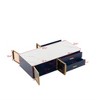 Modern Coffee Table with Storage, 47" Rectangle Accent Center Table, Wooden TV Stand with Drawers and Glass Doors for Living Room Bedroom Office - 4 of 4