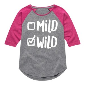Girls' - Instant Message - Mild Wild 2 Shirt Tail Raglan Graphic T-shirt - 1 of 4