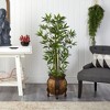 Nearly Natural 4.5-ft Bamboo Palm Artificial Tree in Decorative Planter - 3 of 4