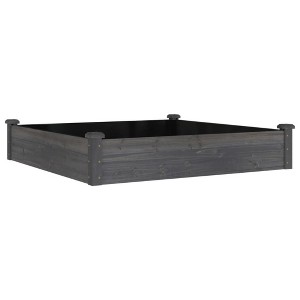 vidaXL Garden Raised Bed Natural wood Solid fir wood, Non-woven fabric - Gray 47.2" x 47.2" x 9.8" - 1 of 4
