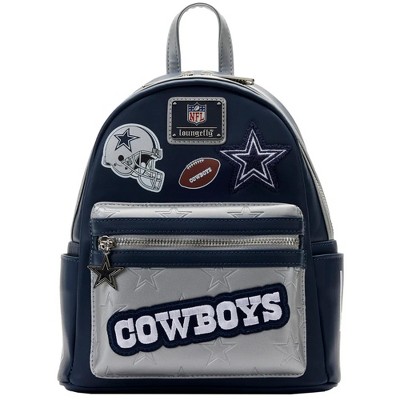 Loungefly NFL Dallas Cowboys Patch Icons Blue and Silver Mini Backpack