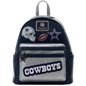 Loungefly NFL Dallas Cowboys Patch Icons Blue and Silver Mini Backpack - 1 of 4