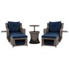GlasFlength Patio Seating Sets, Outdoor Lounge Sets Designed for Leisure, Experience Ultimate Comfort and Modern Elegance, Blue, 32.1"*32.1"*35" - 3 of 4