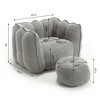 JUJABU Comfortable Square Lazy Sofa with Footstool, for Gaming, Reading & Relaxing in Bedroom or Living Room - 4 of 4