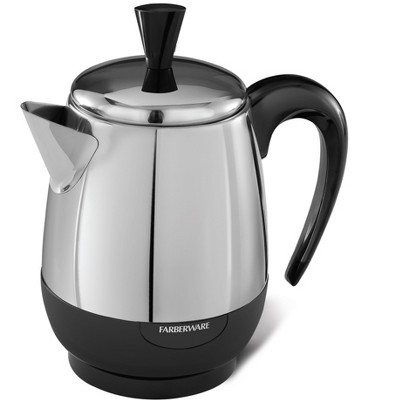 Farberware Electric Coffee Percolator Fcp240 Stainless Steel Basket Automatic Keep Warm No drip Spout 4 Cup Target