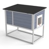FURNIinspire Pet Crates And Houses High-Leg Cat House Easy Assembly, Cleaning And Stylish Design for Outdoor Use, Grey, 35.40"*21.60"*32.30" - 2 of 2