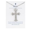 Anna-Kaci Silver Tone Crystal Rhinestone Cross Patonce Fashion Necklace with Message Card Envelope Jewelry Gift - 2 of 4