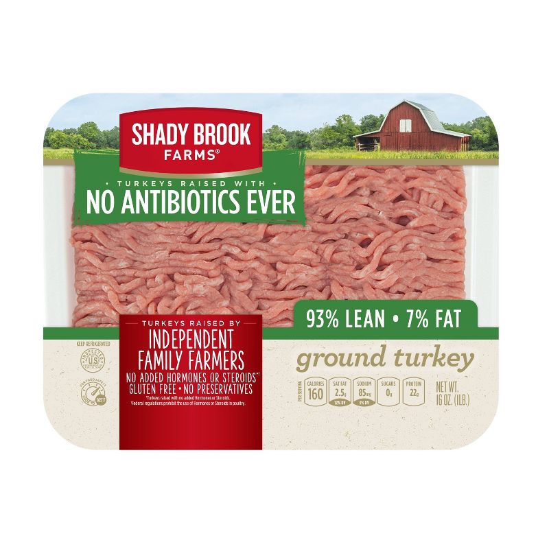 Shady Brook Farms Antibiotic-Free 93% Ground Turkey - 16oz, 1 of 7