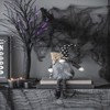 SEVOBAL Party Decorations and Accessories Handcrafted Fabric Black Gnome with Wings for Spooky Halloween Decor, Black White, 4.3"*4.3"*25" - 2 of 4