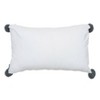 14"x24" Oversized 'FA LA LA LA' Embroidered Lumbar Throw Pillow White - Evergrace - 3 of 4