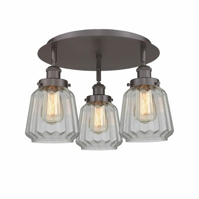 Chatham - 3 Light Flush Mount In Art Deco Style-8 Inches Tall and 18.25 Inches Wide