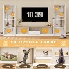 ATJafurn Entertainment Center Hidden Cat Litter Box Enclosure For 85inch Tv, Included Tv Stand And Glass Cabinet, Furniture Style Cat House - 2 of 4