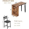 Extendable Bar Table and Chairs Set, 3 Piece Bar Table Set with Storage Shelves, Dining Table Set for 2, Suitable for Small Space Kitchen - 2 of 4