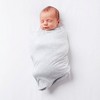 BreathableBaby Swaddle Blanket, Watercolor Wave Gray & Gray Heather, 2 Pack - 3 of 4