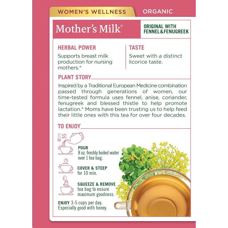 Traditional Medicinals Organic Mother's Milk Herbal Tea - 16ct, 3 of 11