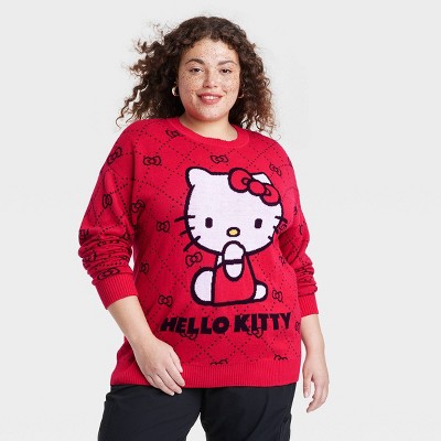 Jacquard-knit Sweater - Cream/Hello Kitty - Ladies