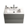 FAMYYT 30 in. Single Sink Floating Gray Bath Vanity with White Ceramic Top (Assembled), Handle-free Design - 3 of 4