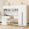 2 Door Wooden Storage Desk Wardrobe for Bedroom with Shelves and Drawers - 2 of 4