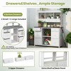 Gulches Rustic White and Gray Garden Potting Bench with Planter Stands and Holders - 3 of 4