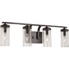 Minka Lavery Industrial Wall Light Downtown Bronze Hardwired 28 3/4" 4-Light Fixture Clear Seeded Glass Shade for Bathroom Vanity - 3 of 3