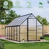 homfan Aluminum Polycarbonate Greenhouse w/ Roof Vent - Heavy Duty Quick Setup Walk-in Greenhouse for Outdoors, Black - 2 of 4