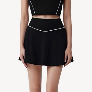 Anna-Kaci Active Women's High Waist Flare Tennis Skirt with Contrast Piping and Flowy Athletic Silhouette - 1 of 4