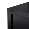 ORRD 22.25" Floor Coner Cabinet with Tempered Glass Door & Storage Shelves for Bathroom, Living Room, Bedroom (Black) - 3 of 4
