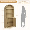 71" Tall Arched Bookshelf, 5 Tier Wooden Bookcase with Open Shelves, Freestanding Display Storage Cabinet for Living Room Home Office - 3 of 4