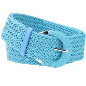 Allegra K Women's Metal Buckle Woven Wide Braided Dress Waist Belts 65-88cm/25.59-34.65" - 1 of 4