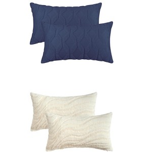 REGALWOVEN 4 Pcs Solid Soft Throw Pillow Covers for Living Room, Sofa, Couch - 1 of 4