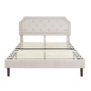 Gulches QUEEN Size Platform Bed Frame - Upholstered Adjustable Headboard, Wood Slats Support, Solid Wood Frame for Bedroom - 2 of 4