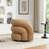 SEYNAR Modern Glam PU Leather 360 Degree Swivel Accent Armchair with Tufted Back - 3 of 4