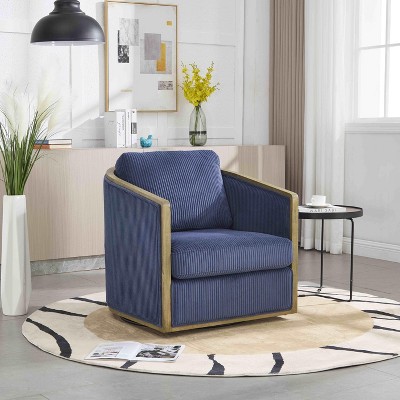 APRILSOUL Corduroy Swivel Barrel Chair, Comfortable Accent, 360 Swivel, Leisure Arm Chair, Living Room Nursery Hotel Office Lounge