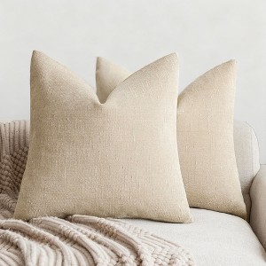 LISM Throw Pillow Covers 2-Pack Chenille Decorative Pillowcases Accent Cushion Cover for Home - 1 of 4